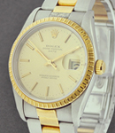 Date -  34mm - Fluted Bezel on Oyster Bracelet with Champagne Stick Dial