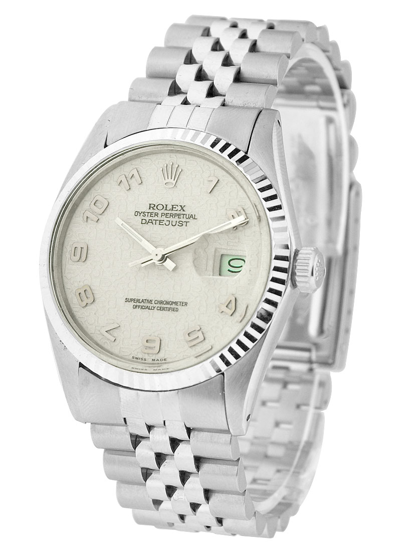Pre-Owned Rolex Datejust Men's 36mm with White Gold Fluted Bezel