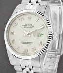 Datejust Men's 36mm with White Gold Fluted Bezel Jubilee Bracelet - White Jubilee Arabic Dial