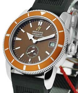 BREITLING AEROMARINE SUPEROCEAN HERITAGE 38 Steel on Black Rubber Strap - Brown Dial