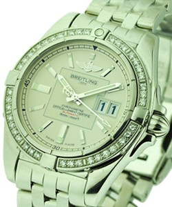 Galactic 41 Men's Automatic in Steel with Diamond Bezel on Steel Bracelet with Silver Dial