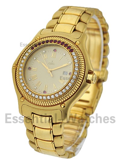 Ebel Discovery Yellow Gold with Ruby and Diamond Bezel