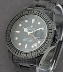 GMT Master II - Black PVD Steel - Black Baguette Diamond Bezel - 40mm on Oyster Bracelet - Black Dial