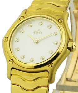 Classic Wave Ladies Mini 24mm in Yellow Gold  on Yellow Gold Bracelet with Mother of Pearl Dial