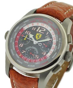 Ferrari 50 Years in USA WW.TC Limited Edition Titanium on Rubber Strap - White and Red Inner Bezel