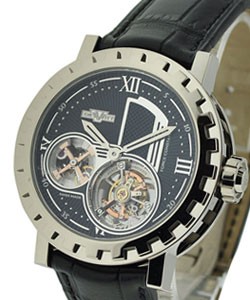 Tourbillon Force Constante  White Gold on Strap with Black Dial