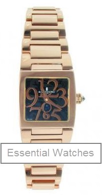 Instrumentino Small Ladies Quartz in Rose Gold  on Rose Gold Bracelet with Blue Arabic Dial