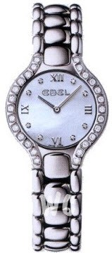 Beluga Lady's Mini Quartz in Steel with Diamond Bezel On Steel Bracelet with MOP Diamond Dial