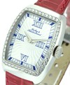  Aerodyn Lady with Diamond Bezel Steel on Red Strap with Silver Dial