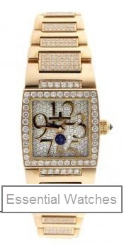 Instrumentino Small in Yellow Gold with Diamond Bezel on Yellow Gold Diamond Bracelet with Pave Diamond Dial