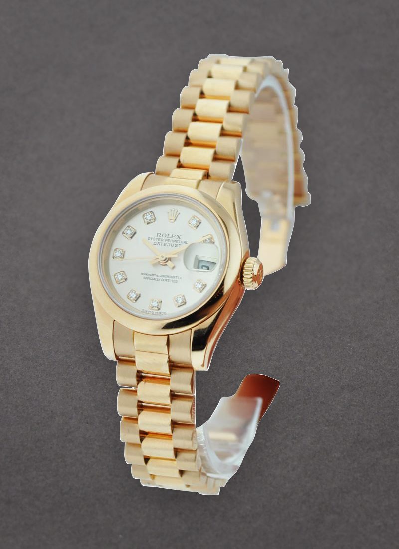 Pre-Owned Rolex Ladies President in Rose Gold with Smooth Bezel