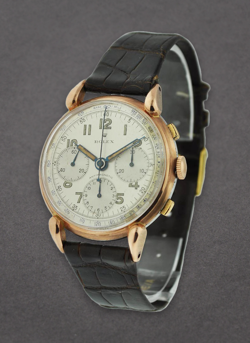 Pre-Owned Rolex Vintage 3 Register Antimagnetic Chronograph in Pink Gold