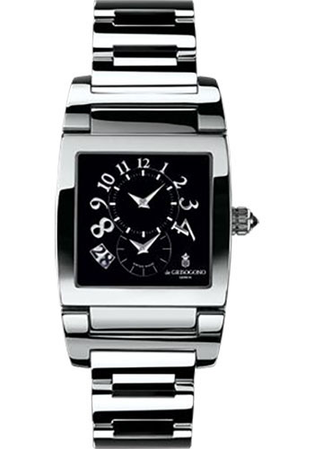 Uno Dual Time 32.5mm Automatic in Steel on Steel Bracelet with Black Dial
