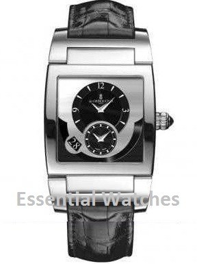 Uno Dual Time 32.5mm Automatic in Stainless Steel on Black Crocodile Leather Strap with Silver Dial