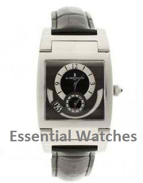 Uno Dual Time 32.5mm Automatic in Stainless Steel on Black Alligator Leather Strap with Black Dial