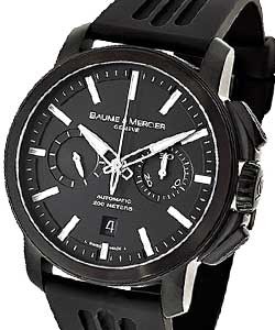 Classima Executives Chronograph in Black Steel  on Black Rubber Strap with Black Dial
