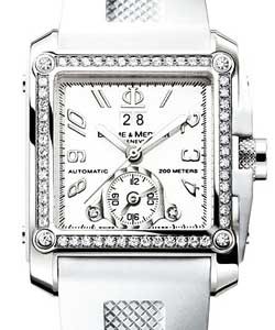 Hampton XL Magnum Automatic in Steel Steel on White Rubber Strap with White Dial