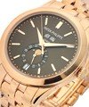 5396 Annual Calendar in Rose Gold on Rose Gold Bracelet with Brown Sunburst Dial
