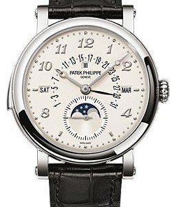 Grand Complication Minute Repeater Perpetual Calendar 5213G in White Gold on Black Alligator Leather Strap with Silver Opaline Dial