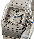 Santos de Cartier Lady's in Steel on Steel Bracelet with Silver Dial