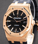 Royal Oak Automatic 41mm in Rose Gold on Black Rubber B Strap with Black Dial