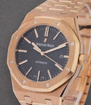 Royal Oak 41mm Automatic in Rose Gold on Rose Gold Bracelet with Black Dial