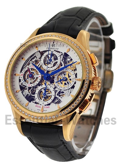 Perrelet Chronograph Skeleton GMT with Diamond Bezel