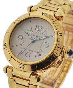 Pasha 38mm Automatic Yellow Gold on Bracelet with White Dial
