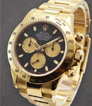 Daytona Yellow Gold on Bracelet Black Paul Newman Dial - Engraved Bezel