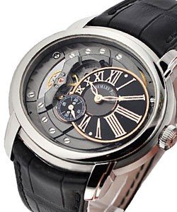 Millenary 4101 in Steel on Black Crocodile Leather Strap with Skeleton Dial