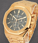 Royal Oak Chronograph in Rose Gold On Rose Gold Bracelet with Black Dial