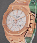Royal Oak Chronograph in Rose Gold on Rose Gold Bracelet with Silver Dial