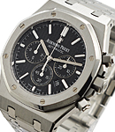 Royal Oak Chronograph 41mm in Steel On Stainless Steel Bracelet with Black Dial