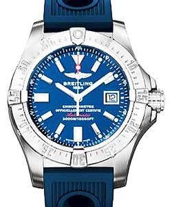 Avenger Seawolf in Steel  on Blue Rubber Strap with Blue Dial