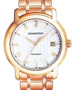 Jules Audemars in Rose Gold on Rose Gold Bracelet with Silver Dial