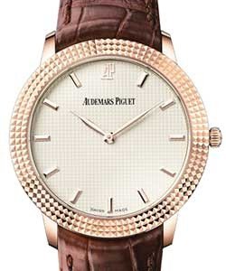 Classic 38mm Automatic in Rose Gold on Brown Alligator Leather Strap with Beige Dial