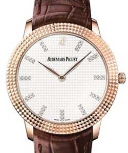 Classic 38mm Automatic  in Rose Gold on Brown Crocodile Leather Strap with Ivory Dial
