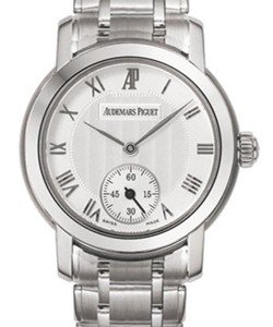 Jules Audemars Lady's in White Gold on White Gold Bracelet with Silver Roman Dial