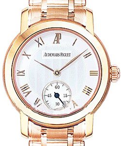 Jules Audemars Small Seconds in Rose Gold on Rose Gold Bracelet with White Dial