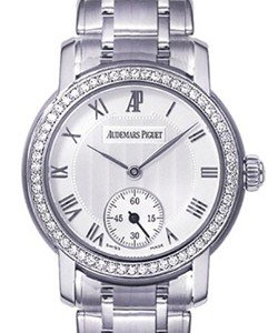 Jules Audemars Small Seconds in White Gold Diamond Bezel on White Gold Bracelet with Silver Dial