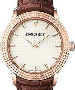Classic 30mm Automatic in Rose Gold on Brown Crocodile Leather Strap with Ivory Dial