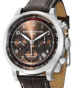 Capeland Chronograph 42mm Automatic in Steel on Brown Leather Strap with Brown Dial