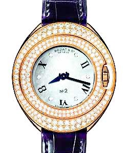 Bedat No. 2 Lady''s in Rose Gold with Diamond Bezel on Purple Leather Strap with MOP Dial