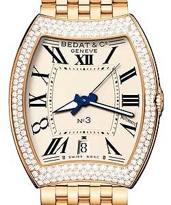 Bedat No.3 in Rose Gold with Diamond Bezel on Rose Gold Bracelet with Opaline Dial