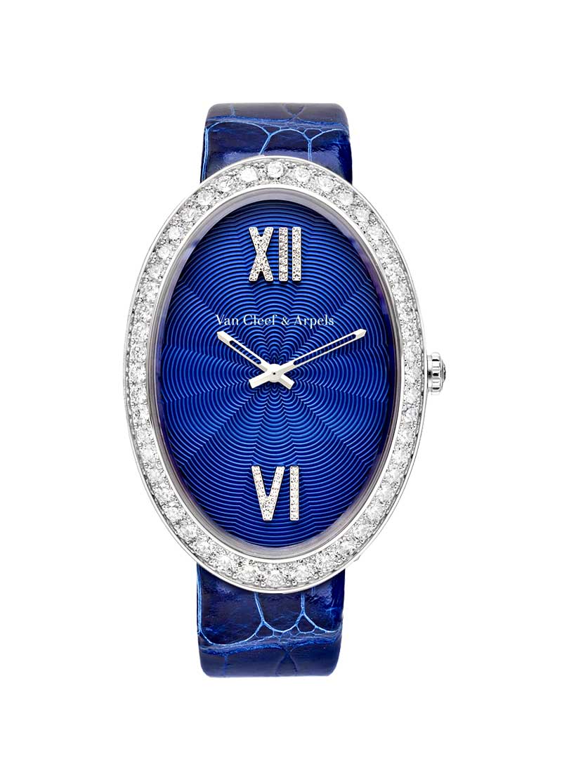 Van Cleef Timeless XL Women''s Watch in White Gold with Diamond Bezel