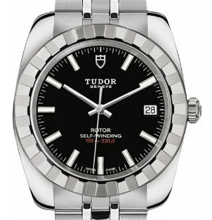 Classic Date Men's Automatic in Steel On Steel Bracelet with Black Index Dial