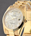 Presidential in Rose Gold with Fluted Bezel on Rose Gold President Bracelet with Meteorite Diamond Dial