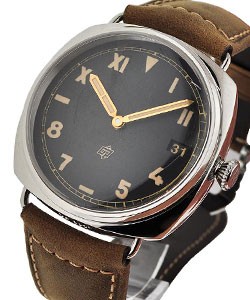 PAM 424 with Date  - Radiomir California 3 Days Novelty in Steel On Brown Leather Strap with Black Dial