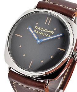 PAM 449 - Radiomir S.L.C 3 Days Special Edition in Steel on Brown Calfskin Leather Strap with Black Luminous Dial