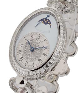 Reine de Naples with Baguette Diamond Case White Gold with Factory Diamond Bracelet and Dial